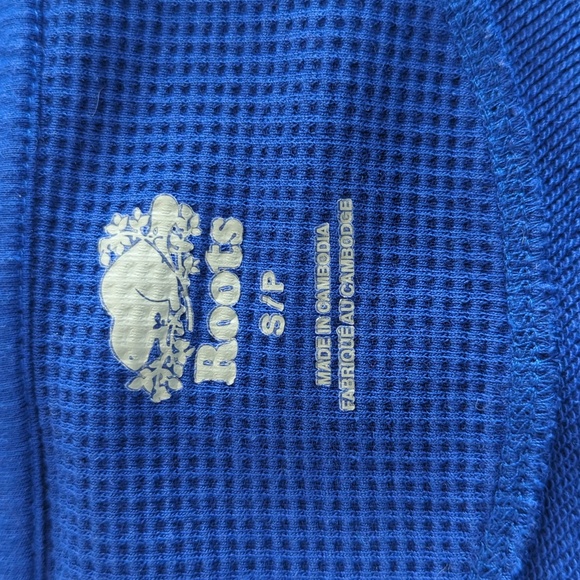 Roots Size Small Zip Up Blue Long Sleeve Sweater - Picture 5 of 5